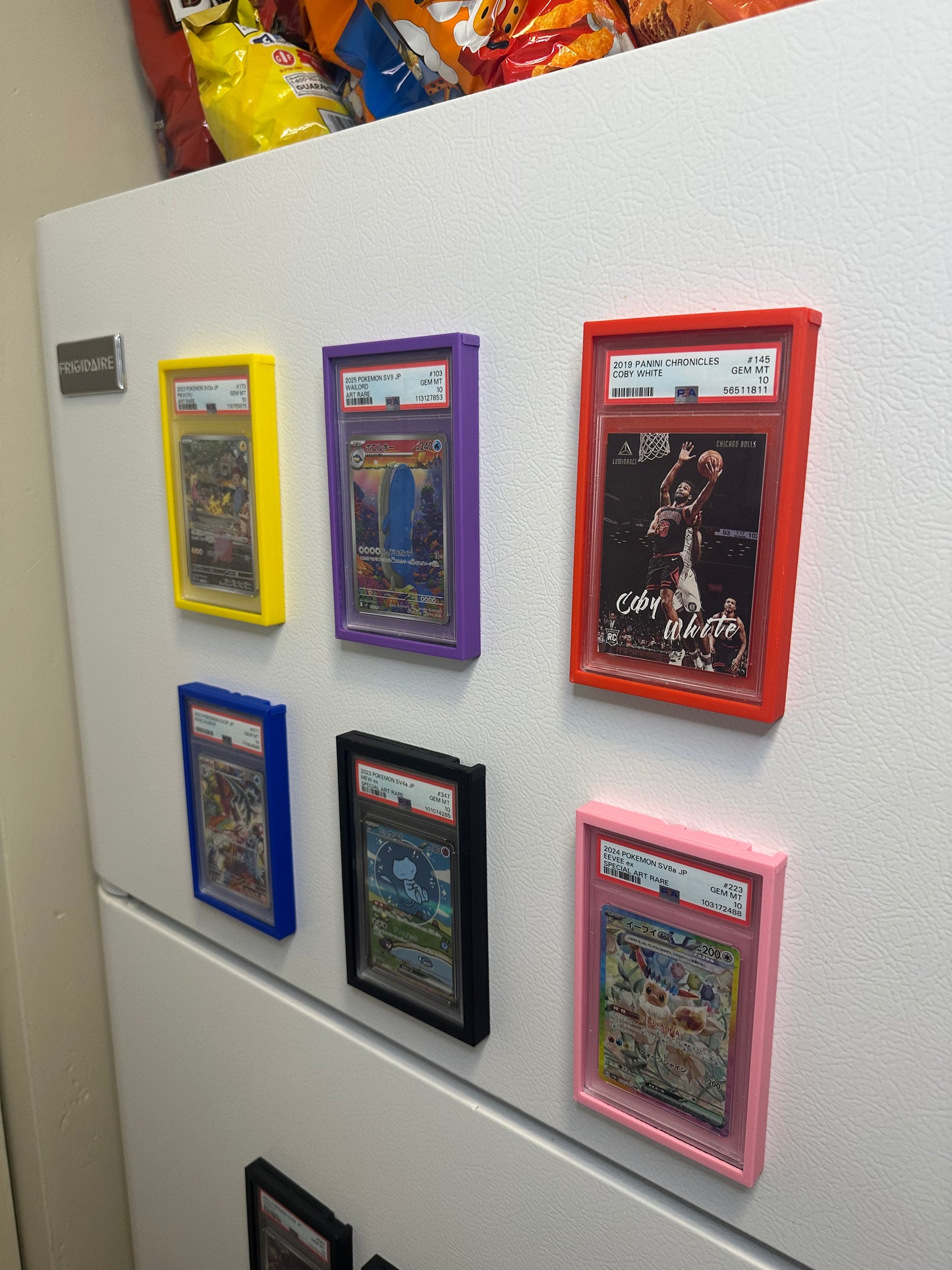 SGC Graded Card Display Case β Magnet-Backed 3-in-1 Holder (Fridge, Wall, Lanyard)